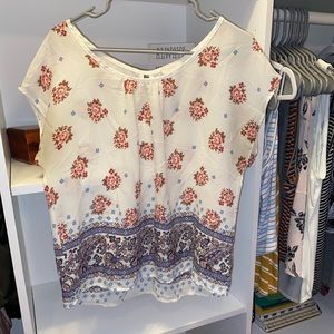 White flowered shirt